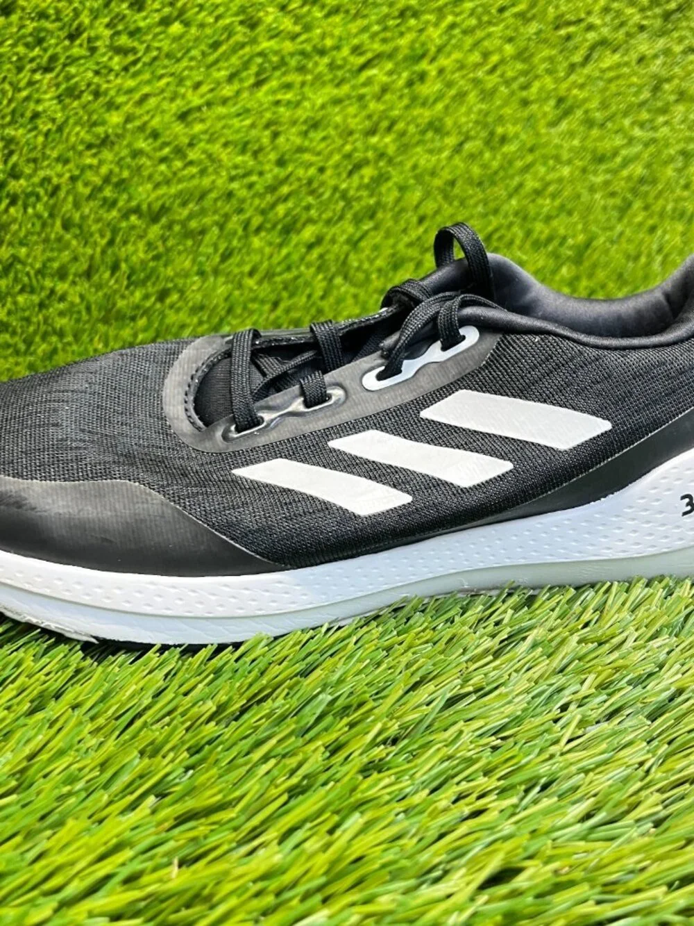 Adidas EQ21 Run Boys Size 6Y Black White Athletic Running Walking Shoes Sneakers